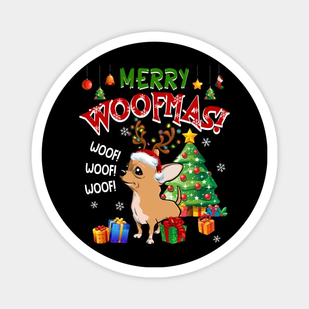 Chihuahua Merry Woofmas Awesome Christmas Magnet by Dunnhlpp